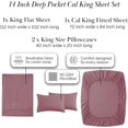 thumbnail image 7 of Southshore Fine Linens 3 Piece Sheet Set, 14-Inch Deep Pocket Bed Sheets with Fitted Sheet and Flat Sheet, Extra Soft Brushed Microfiber, Wrinkle Free, Fade Resistant, California King , Rose, 7 of 7