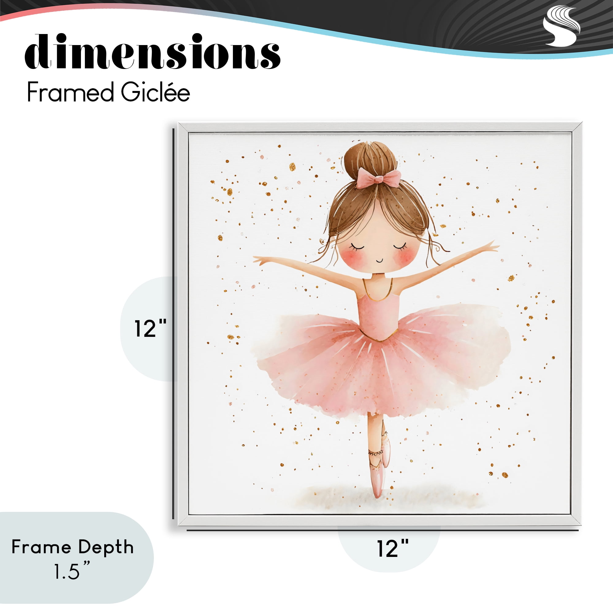Stupell Industries Sweet Ballerina Pose White Framed Giclee Art, design by Creative Studio