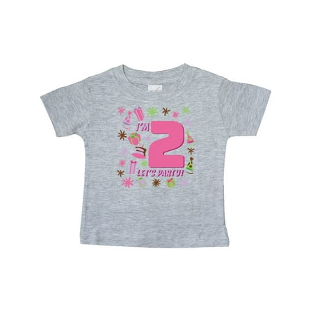 

Inktastic I m Two Let s Party!- 2nd Birthday Gift Baby Girl T-Shirt