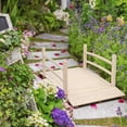 thumbnail image 3 of VINGLI 4 ft Garden Bridge Wooden Arch Footbridge Natural Wood, 3 of 10