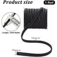 thumbnail image 2 of 10.9 Yard Flat Braided Cord 9.5x3.5mm Black Braided Leather Cord for Clothing Decoration Jewelry Craft Making Braided DIY Projects Faux Leather Braided Cord for Purse Belt Collar Gloves, 2 of 9