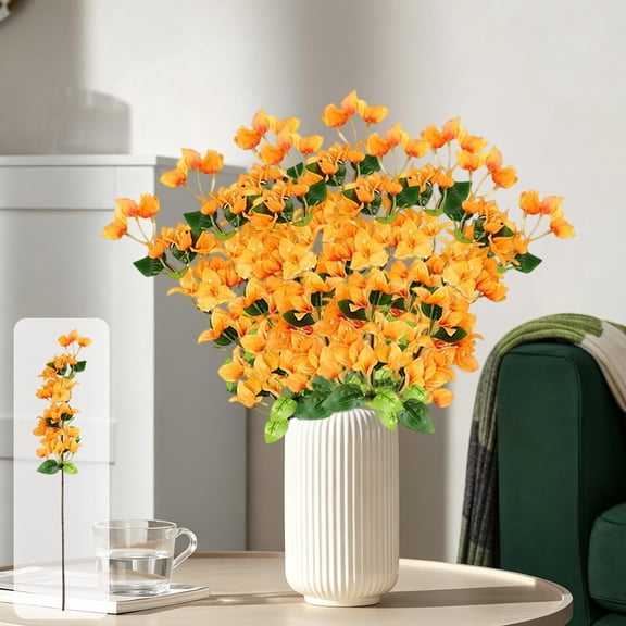 Japceit Artificial Bougainvillea Flower Arrangement Silk Faux Floral Hanging Bush for Wedding Ceiling Living Room Outdoor Home Decor