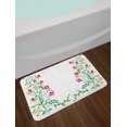 thumbnail image 2 of Flower Bath Mat, Oriental Design with Floral Leaves Buds Frame like Ivy Plant Ecology Natural Image, Non-Slip Plush Mat Bathroom Kitchen Laundry Room Decor, 29.5 X 17.5 Inches, Multicolor, Ambesonne, 2 of 2