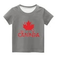 thumbnail image 3 of POIUYTR Boy and Girl Canadian Flag Shirt Kids Toddler Summer Short Sleeve Crewneck Maple Leaf Print T-Shirt Patriotic Tee Shirt, 3 of 4