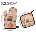 thumbnail image 2 of Yayeee Oven Mitts and Pot Holder Set of 2 Heat Resistant Kitchen Gloves Baking Hot Pad, Pink Fall Coffee, 2 of 5