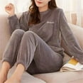 thumbnail image 5 of Women Velvet Pajama Set Fleecing Warm Loose Top And Elastic Waist Pants Home Casual Warm Woolen Suit Women 2023 Autumn Winter, 5 of 6