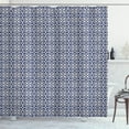 thumbnail image 1 of Ambesonne Geometric Shower Curtain, Abstraction of Shapes, 69"Wx75"L, Beige and Navy Blue, 1 of 3