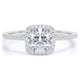 thumbnail image 1 of JeenMata Anillo de Compromiso con Diseño de Halo de Cojín y Pavé de Moissanita de Talla Redonda de 1,75 Quilates Engastado en Garras en Baño de Oro Blanco de 18 K sobre Plata, 1 of 5