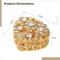 thumbnail image 5 of Wedding Arras Box, Gold Heart Shaped Box with Decorative Rhinestone Crystals, Rhinestone Metal Jewelry Box, 2.5 x 2.5 x 1.5 in Wedding Accessories Keepsake for Ceremony, 5 of 7