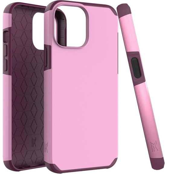 Bemz Slim Case for iPhone 13 Pro Max (Dual Layer Shockproof Protection Cover) and Keychain Touch Tool - Pink Wine