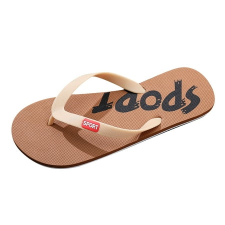 

Flip Flops for Men Men Shoes Flat Herringbone Slippers Fashion Casual Beach Casual Sandals Flip Flops Pvc Khaki 43