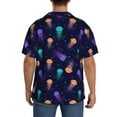 thumbnail image 5 of Wukai Sea Jellyfish Men's Casual Short-Sleeve Button Down Shirt - Lightweight Summer Dress Shirt for Daily Wear-3X-Large, 5 of 7