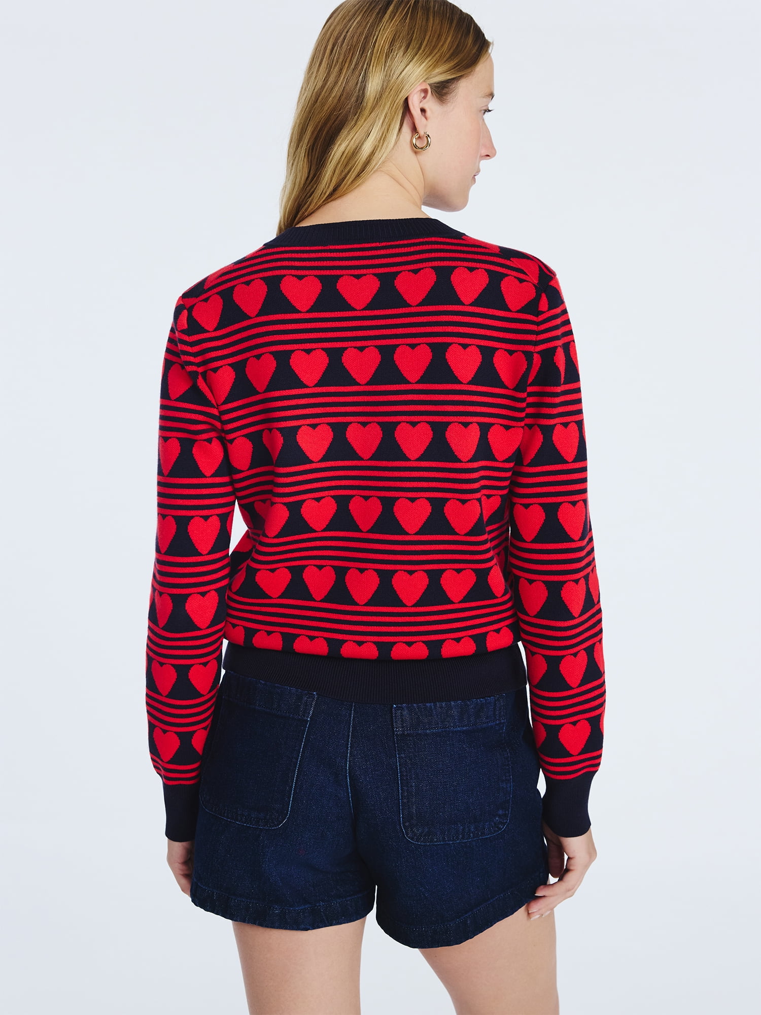 Free Assembly Women's and Women's Plus Solid, Stripe, & Print Classic Cozy Yarn Cardigan Sweater, Lightweight, Sizes XS-4X