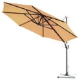 thumbnail image 1 of Patiojoy Parasol Déporté de Patio 11 Pi Parasol Suspendu Décalé avec Base en Croix et Système d'Inclinaison Beige, 1 of 7