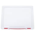 thumbnail image 1 of Caja de almacenamiento transparente de plástico transparente para documentos, archivador, soporte portátil con hebilla roja, 1 of 6