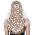 thumbnail image 5 of 2 Pieces Floral Lace Veils Head Covering Latin Mass Mantilla Catholic Veils Short Head Scarf for Bridal Women, 5 of 6
