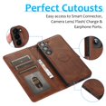 thumbnail image 3 of ELEHOLD 2 in 1 Wallet Case for Samsung Galaxy A42 5G, Credit Card Holder Detachable Hybrid Protective Slim Hard Shell Magnetic PU Leather Folio Pocket Flip Cover for Samsung Galaxy A42 5G,Brown, 3 of 6