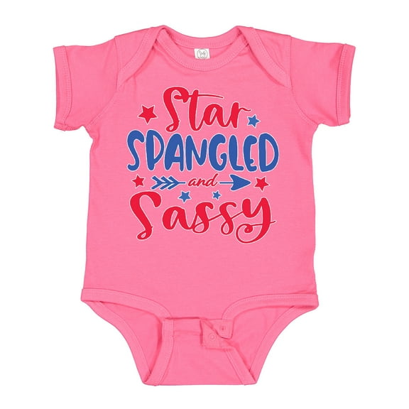 Inktastic 4th of July Star Spangled and Sassy with Arrow and Stars Boys or Girls Baby Bodysuit