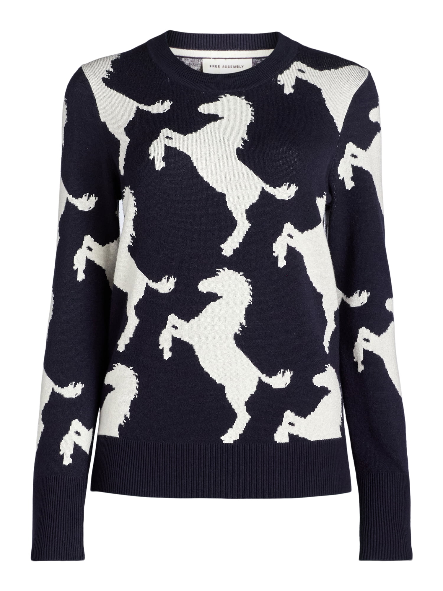 Free Assembly Women’s and Women's Plus Cozy Yarn Crewneck Sweater with Long Sleeves, Lightweight, Sizes XS-4X