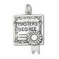 thumbnail image 1 of Sterling Silver 18" .8mm Box Chain 3D Masters Degree Certificate Pendant Necklace, 1 of 2