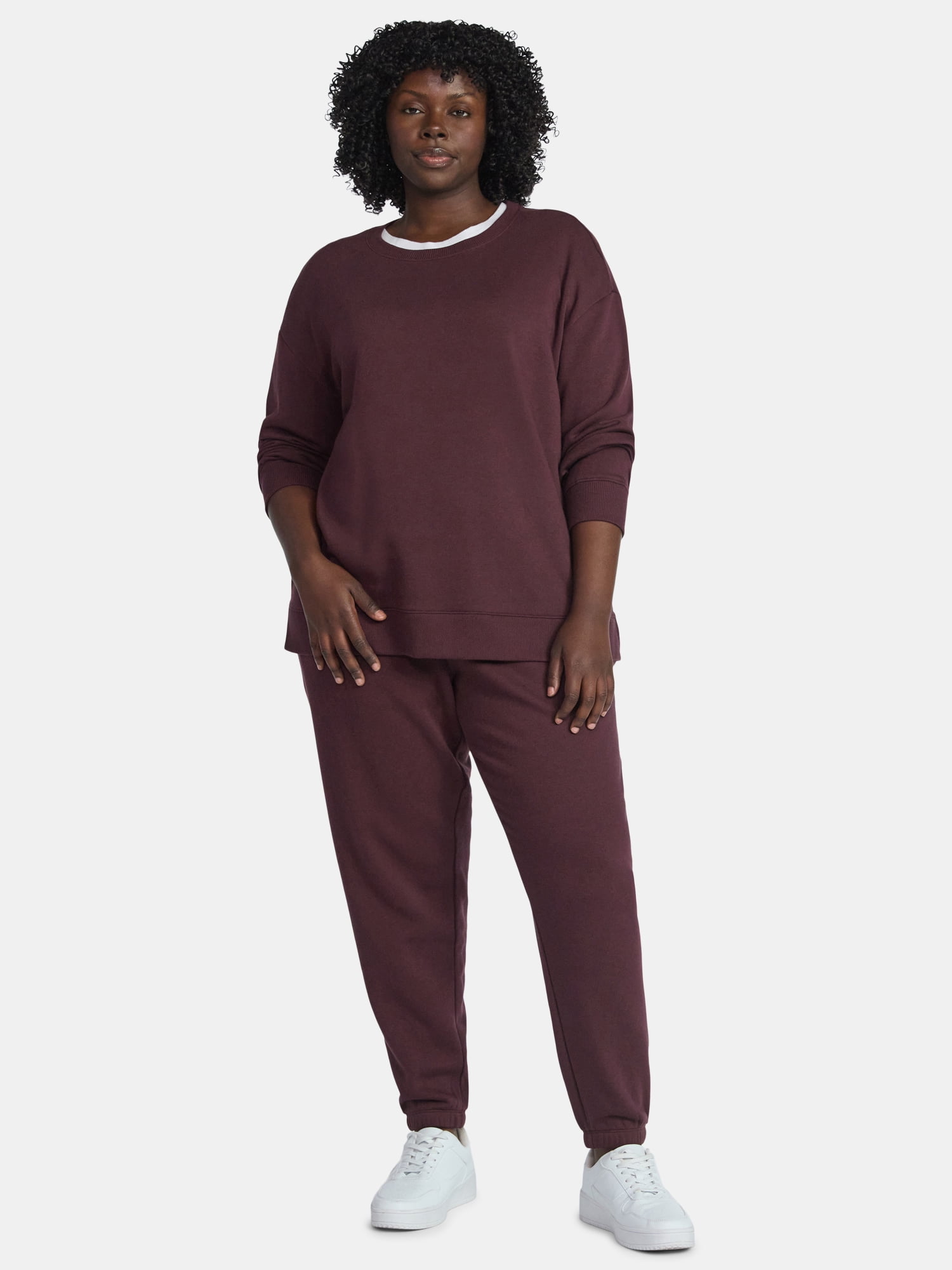 Terra & Sky Women's Plus Size Fleece Sweatshirt, Size 0X-5X
