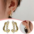 thumbnail image 1 of asddcavvf Double Layer Pearl Earrings Design Light Irregular Earrings, 1 of 5