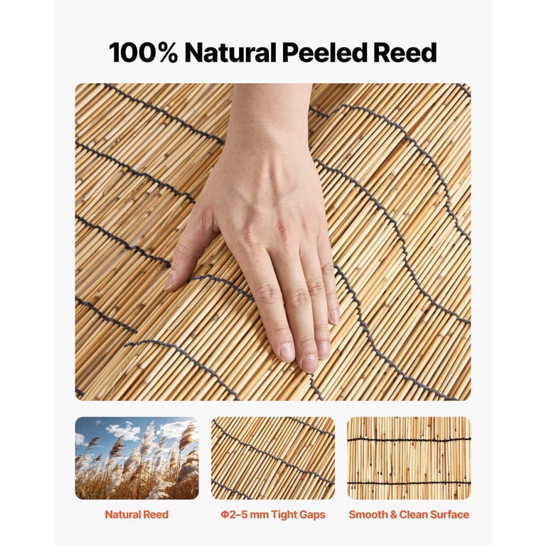 KFFKFF Natural Reed Fence Roll, 4 Ft. x 16.4 Ft., Beige photo 2