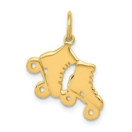 14k Roller - 14k Yellow Gold Roller Skates Charm