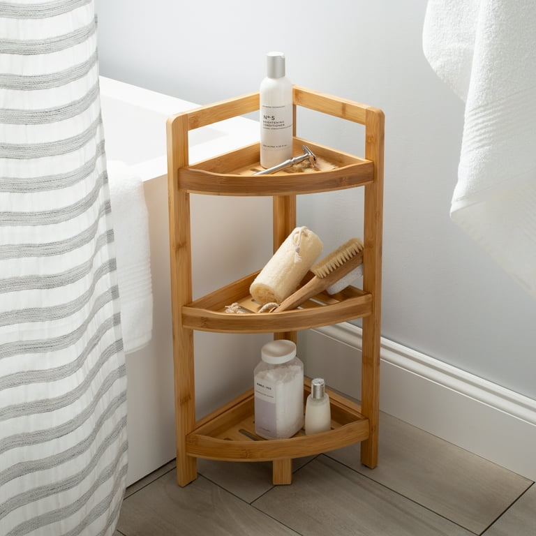 Organize It All Brown 4-Tier Wood Freestanding Bathroom Shelf