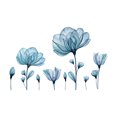 thumbnail image 3 of Blue flowers wall decals large blue plants wall decals wall decoration, 3 of 5