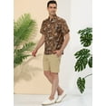 thumbnail image 4 of Unique Bargains Men's Animal Print Short Sleeves Casual Summer Printed Shirts 2XL Tiger Print, 4 of 6