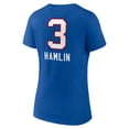 thumbnail image 3 of Women's Damar Hamlin Royal Buffalo Bills Team Wordmark Player Name & Number V-Neck T-Shirt, 3 of 3