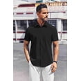 thumbnail image 4 of COOFANDY Mens Wrinkle Free Button Up Shirts Short Sleeve Fitted Casual Dress Shirts Summer Vacation Shirts with Pocket, 4 of 8
