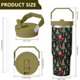 thumbnail image 4 of 30 Oz Tumbler Christmas Tree Gift Tumbler with Lid and Straw, Birthday Gift Cup for Friend Women Men Coffee Travel Mug Thanksgiving Day Halloween Christmas Gift Water Bottle, 4 of 7