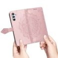 thumbnail image 5 of SaniMore for Samsung Galaxy A34 5G 2023 Wallet Case with Embossed Mandala PU Leather Flip Protection Wrist Strap Credit Card Holder Pocket Kickstand Shockproof Case for Galaxy A34 5G, Rosegold, 5 of 9