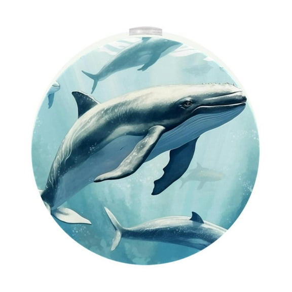 Whale LED Round Night Light-2PCS: Compact and Energy-Efficient Lighting Solution for a Soothing Ambiance at Night