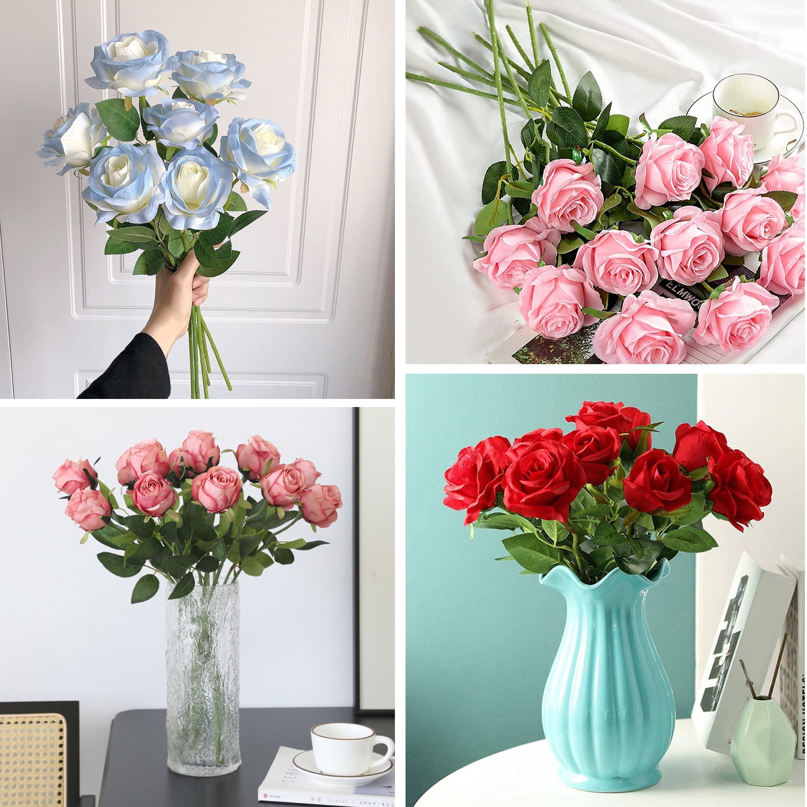 3 Count DIY Making Flower Rod Artificial Head Accessory Flowers Bouquet Floral Stem Wire Baby Green