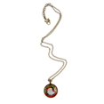 thumbnail image 4 of Collar con colgante de cadena de cristal cabujón de Papá Noel rojo retro navideño, 4 of 8