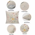 thumbnail image 6 of Throw Pillow Covers, Farmhouse Daisy 16x16 Pillow Covers for Couch/Sofa/Bed, Country Botanical Floral Blossom Decorative Square Linen Cushion Pillowcase for Home Decor, 6 of 9