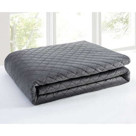 Mainstays Mink Grey Diamond Soft Plush Velvet Quilt, King