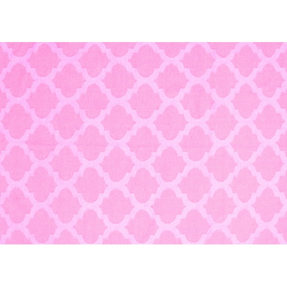 Ahgly Company Indoor Rectangle Trellis Pink Modern Area Rugs, 3' x 5'