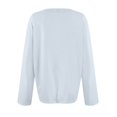 thumbnail image 6 of Basic T Shirts for Women Women's Fashion Solid Color Round Neck Long Sleeve T-shirt Casual Autumn Tops, 6 of 7