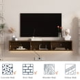 thumbnail image 5 of Floating TV Stand, Wall Mounted TV Shelf with Led Lights & Power Outlet,High Gloss TV Cabinet for Wood tv Stands for Living Room, 5 of 10