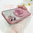 thumbnail image 3 of OOK Magnetic Case for iPhone 16 with Screen Protector, Compatible with Magsafe Cute Butterfly Kickstand Glitter Sparkly Rhinestone Case with Camera Protector for Women Girls, Pink, 3 of 6