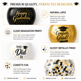 thumbnail image 3 of Graduation Party Decorations Balloons 12 Inch Black Gold Graduation Balloons with Balloon Ribbons for Graduation Party Favors Supplies 75 Pack, 3 of 7