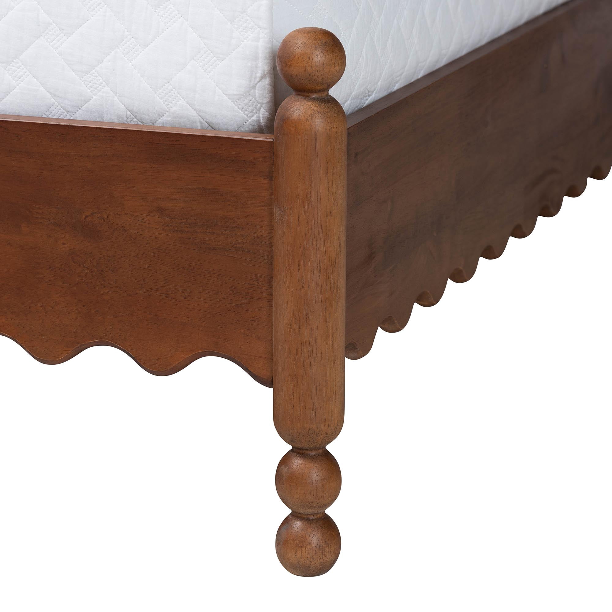 Baxton Studio Hoffman Modern Farmhouse Platform Bed, Queen, Walnut Brown
