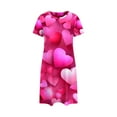 thumbnail image 3 of RANJIE Women's Plus Size Valentine's Day Nightgown Heart Print Short Sleeve Crewneck Loose Sleep Dress Nightwear, Pink XXL, 3 of 4