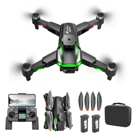 Muivan GPS Drone with 4K Dual Camera, Brushless Motor Foldable RC Quadcopter, Auto Return Home, 2 Batteries and Carrying Case