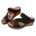 thumbnail image 2 of HAOTAGS Womens Casual Wedge Heel Sandals Comfortable Walking Platform Shoes Black Size 7.5, 2 of 5