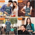 thumbnail image 4 of Pioneer Flower Floral Print Pattern Apron-Garden Aprons for Women with Pockets-Cotton Linen Waterproof Kitchen Cooking Gardening Aprons Adjustable for Kitchen,Cooking,BBQ and Salon 33x27 Inch, 4 of 7